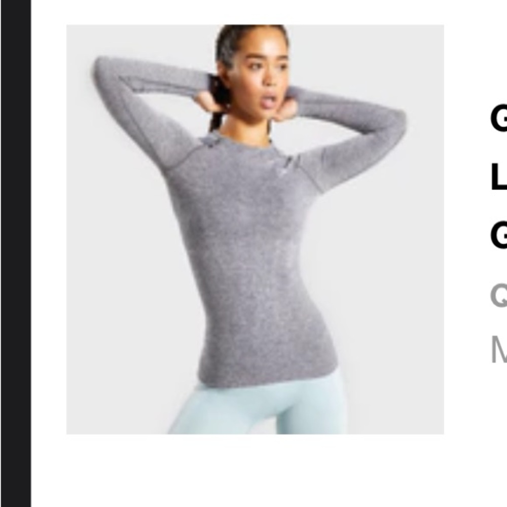 Gymshark Vital Seamless Long Sleeve Top - Grey Marl